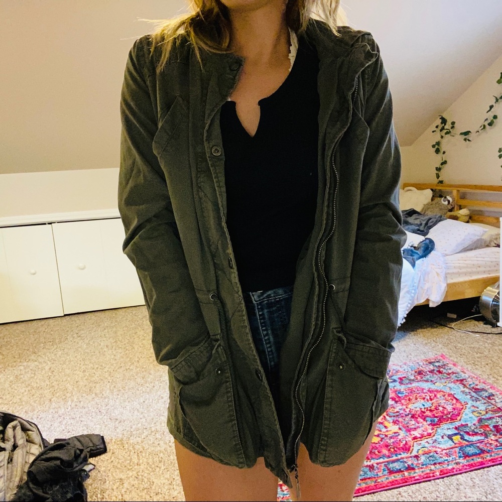 Jou Jou Army Green Hooded Jacket